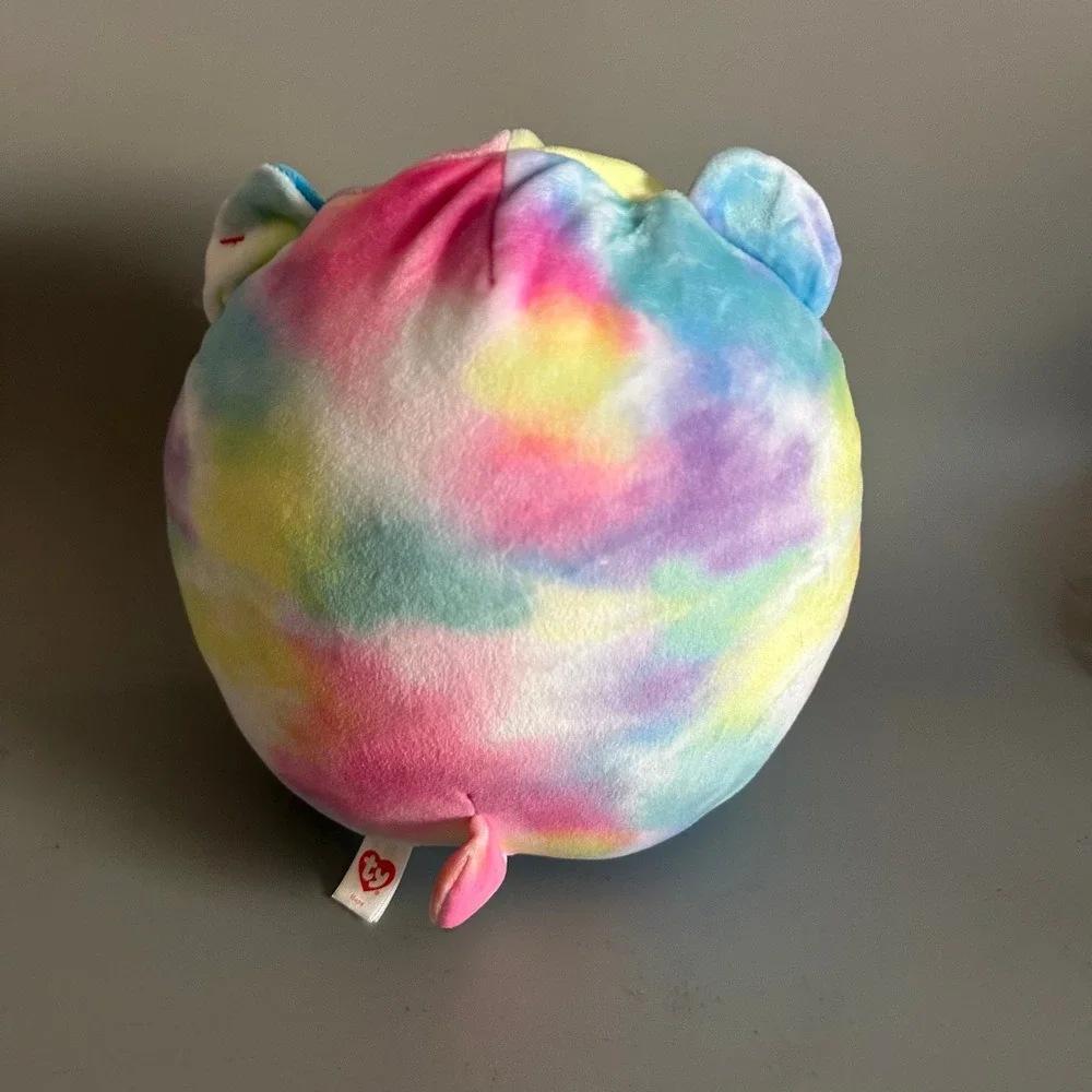 Ty Squish-a-Boos Hope the Bear Rainbow Tie Dye Plush Stuffed Animal 10 inch